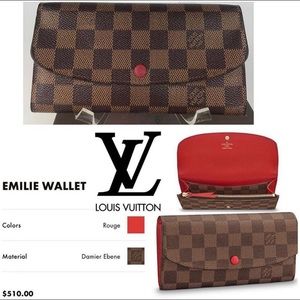Louis Vuitton Damier Ebene “Emilie” Wallet